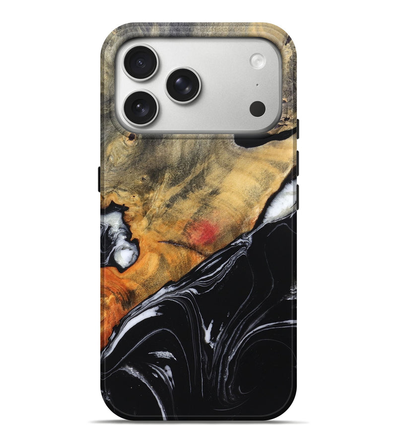iPhone 17 Pro Max Wood Live Edge Phone Case - Corrie (Black & White, 829279)