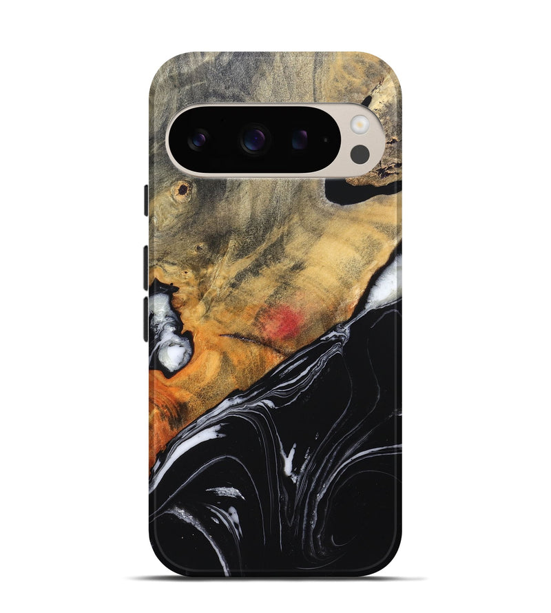Pixel 9 Wood Live Edge Phone Case - Corrie (Black & White, 829279)