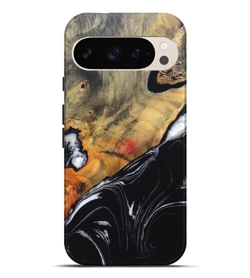 Pixel 9 Pro XL Wood Live Edge Phone Case - Corrie (Black & White, 829279)