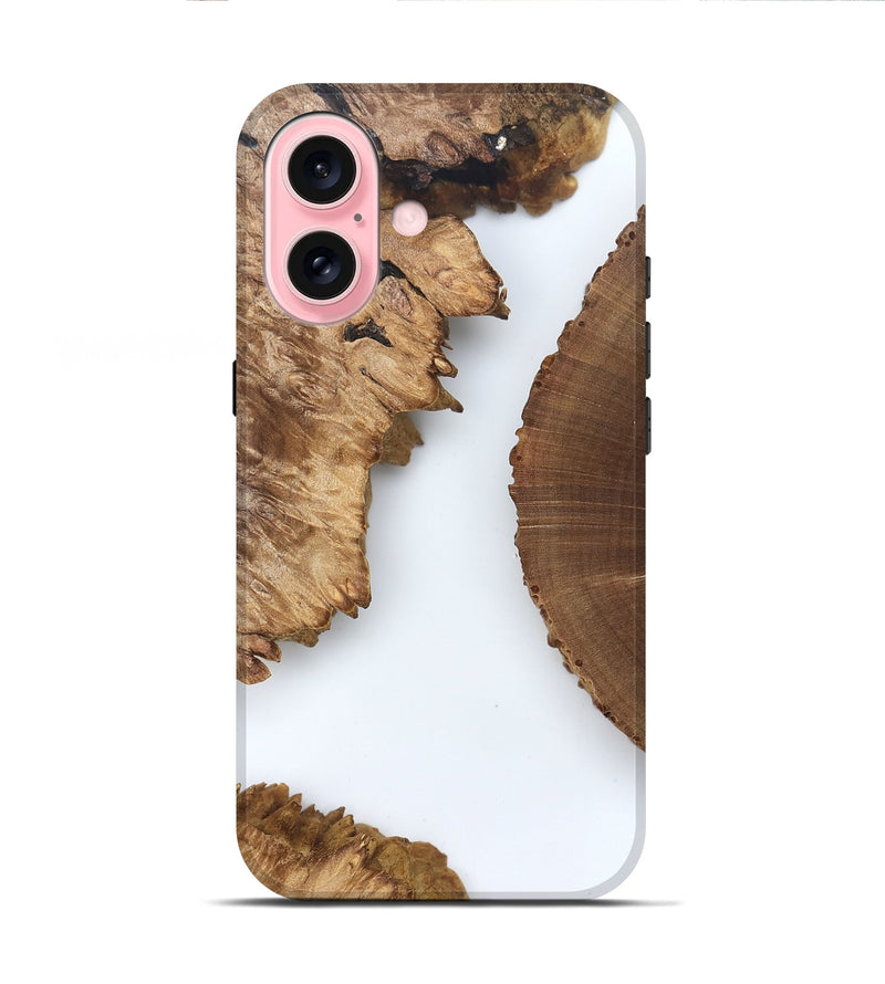 iPhone 16 Wood Live Edge Phone Case - Loretta (Clear, 829286)
