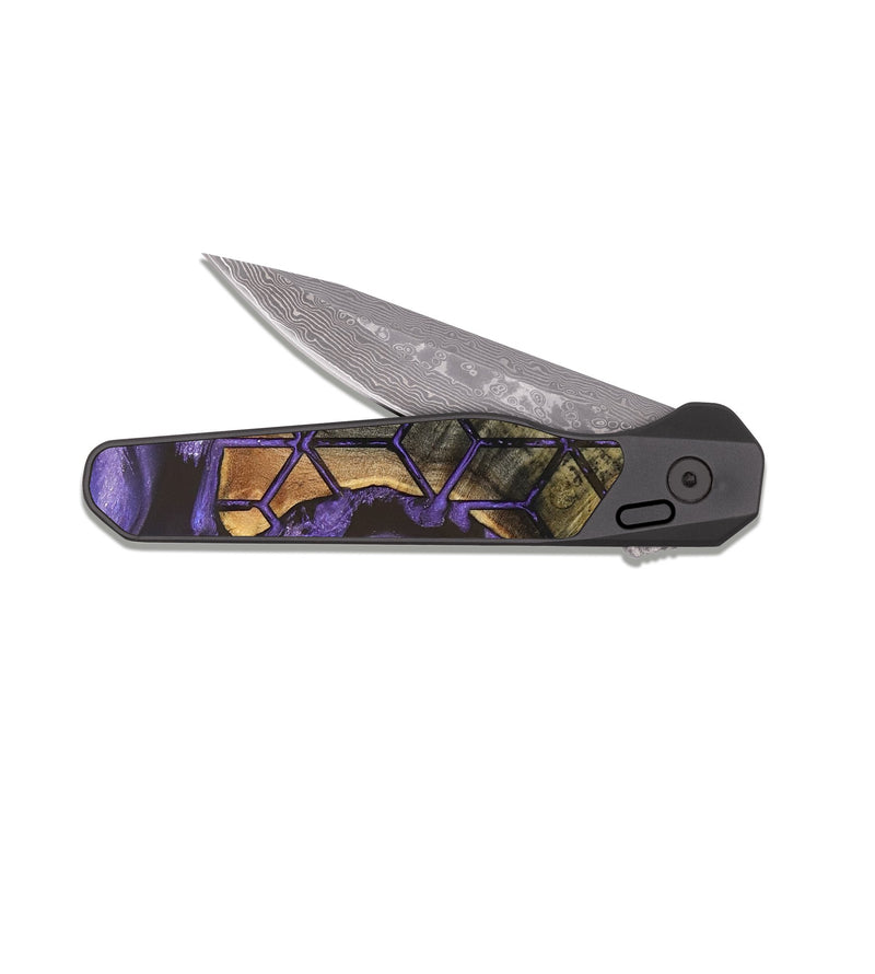 EDC Dark Damascus Wood Pocket Knife - Dominik (Pattern, 829366)