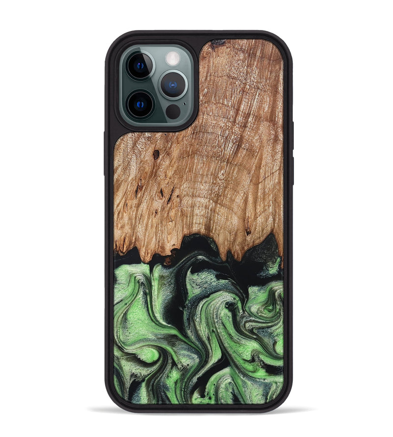 iPhone 12 Pro Max Wood Phone Case - Maximus (Green, 829389)