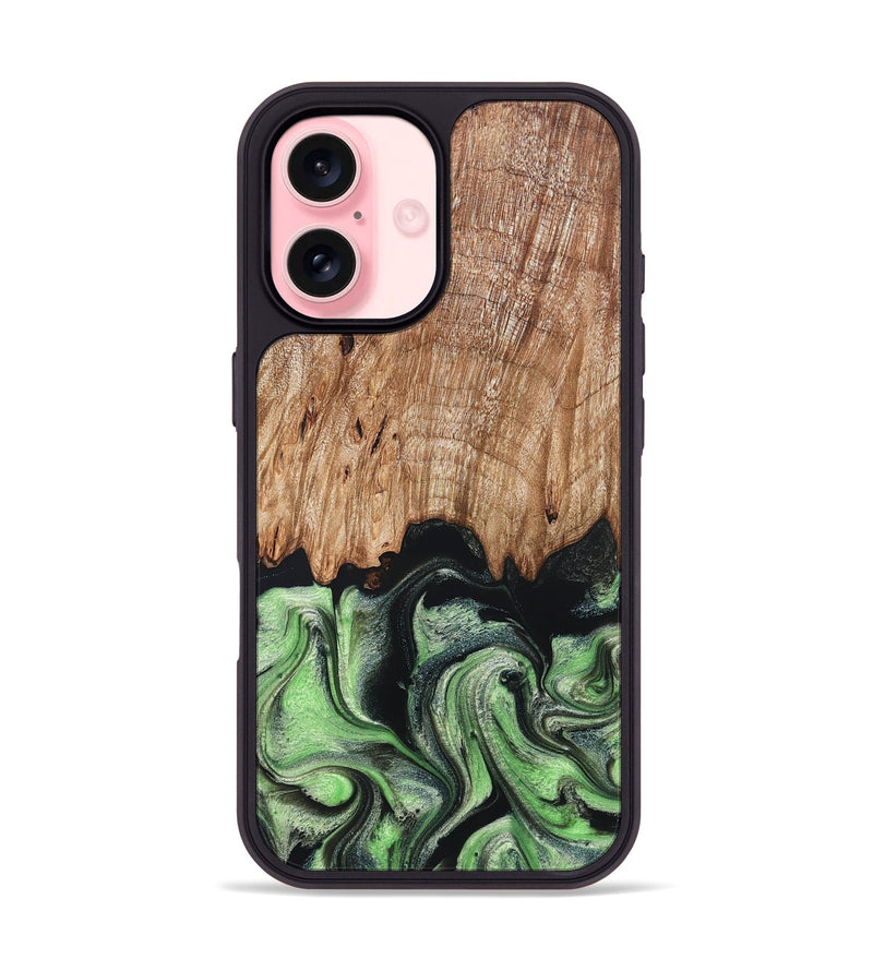 iPhone 16 Wood Phone Case - Maximus (Green, 829389)
