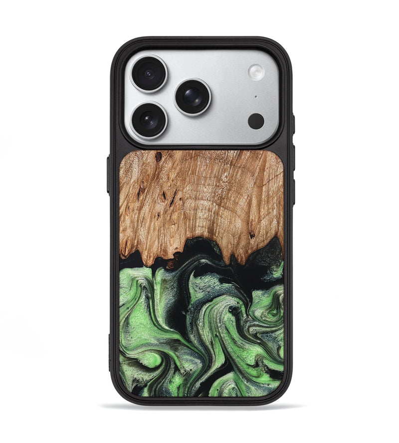 iPhone 18 Pro Wood Phone Case - Maximus (Green, 829389)