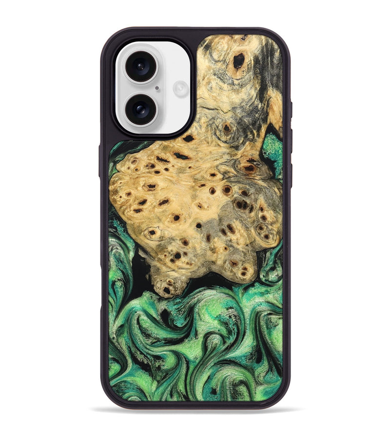 iPhone 16 Plus Wood Phone Case - Stella (Green, 829394)