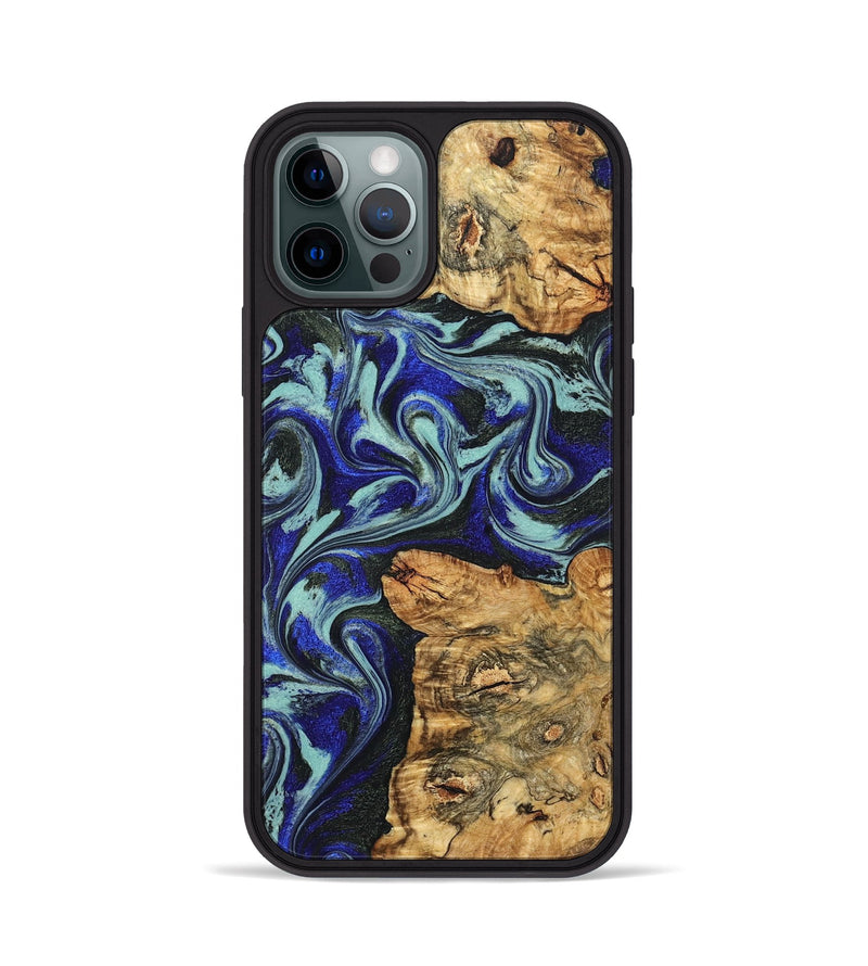 iPhone 12 Pro Wood Phone Case - Ina (Blue, 829397)