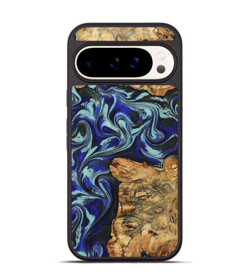 Pixel 9 Wood Phone Case - Ina (Blue, 829397)