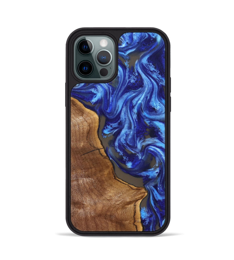 iPhone 12 Pro Wood Phone Case - Toby (Blue, 829401)