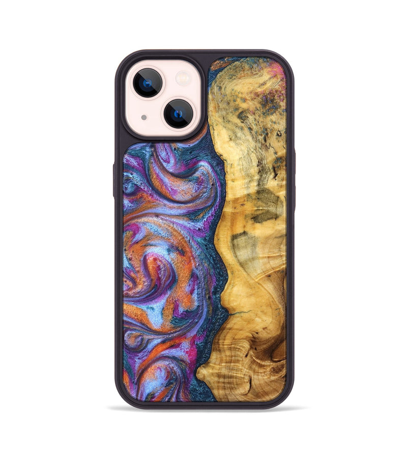 iPhone 14 Wood Phone Case - Tiara (Blue, 829402)