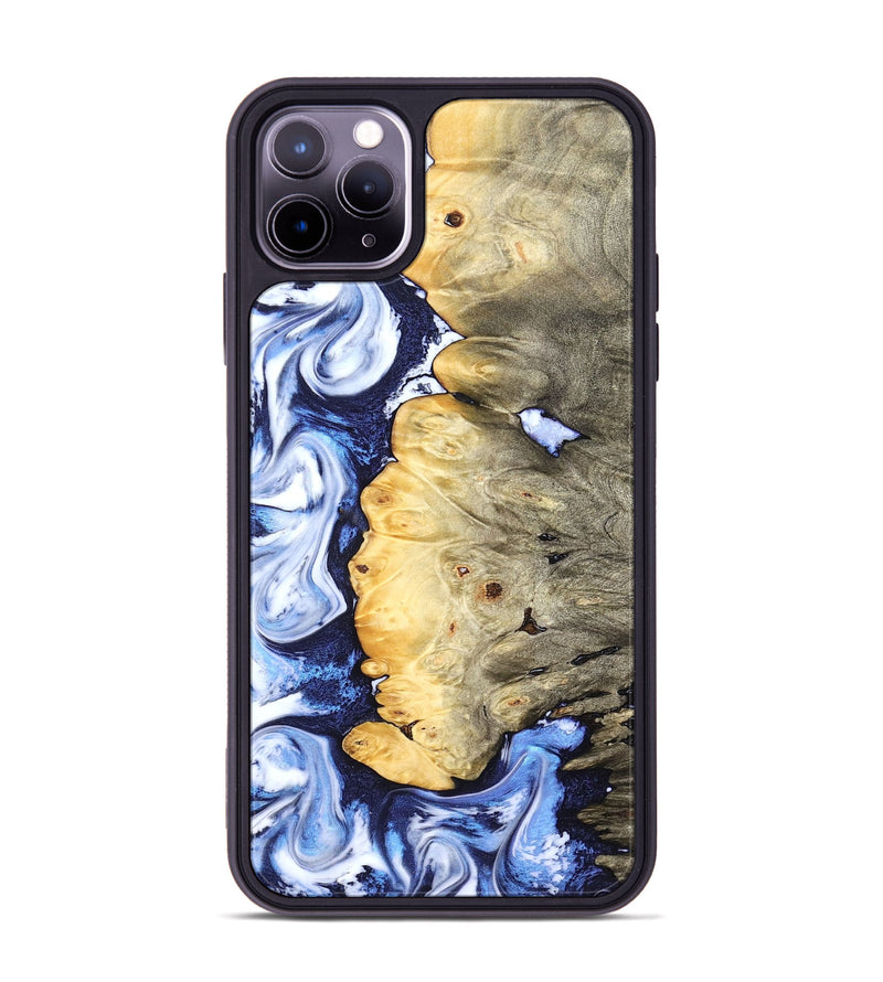 iPhone 11 Pro Max Wood Phone Case - Terese (Blue, 829406)