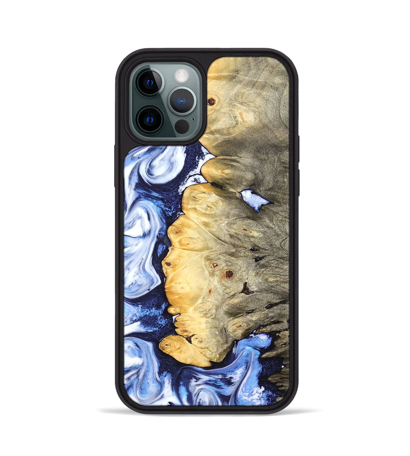 iPhone 12 Pro Wood Phone Case - Terese (Blue, 829406)