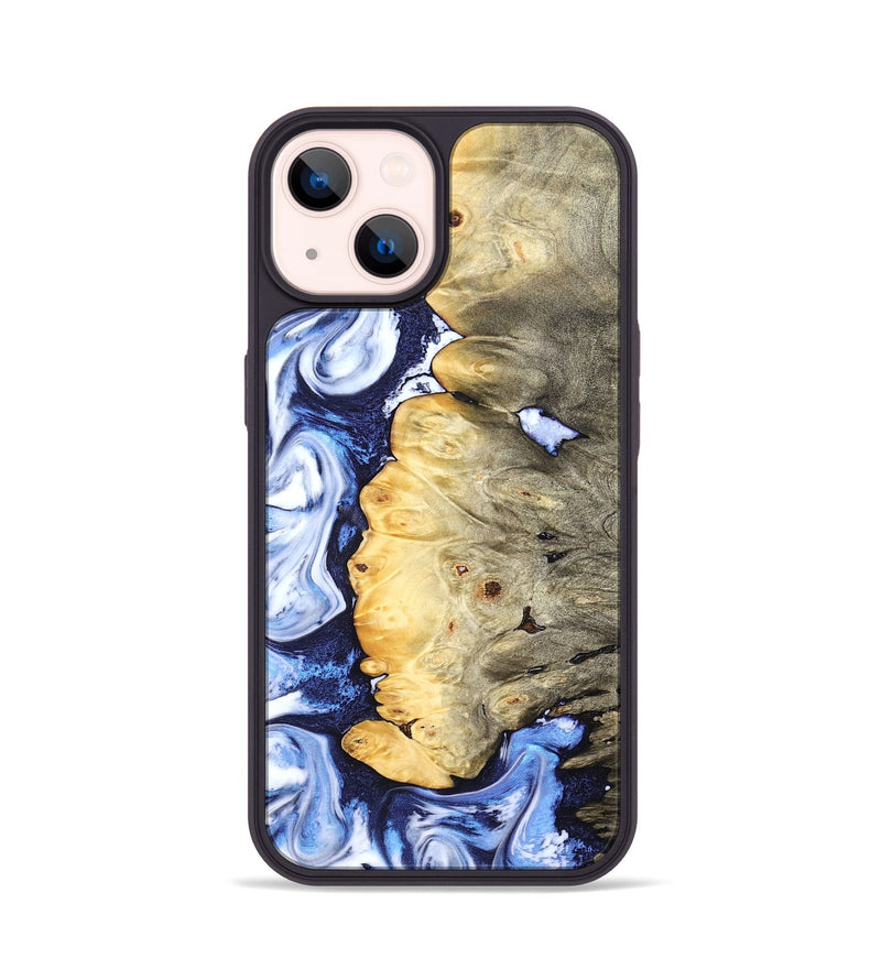 iPhone 14 Wood Phone Case - Terese (Blue, 829406)