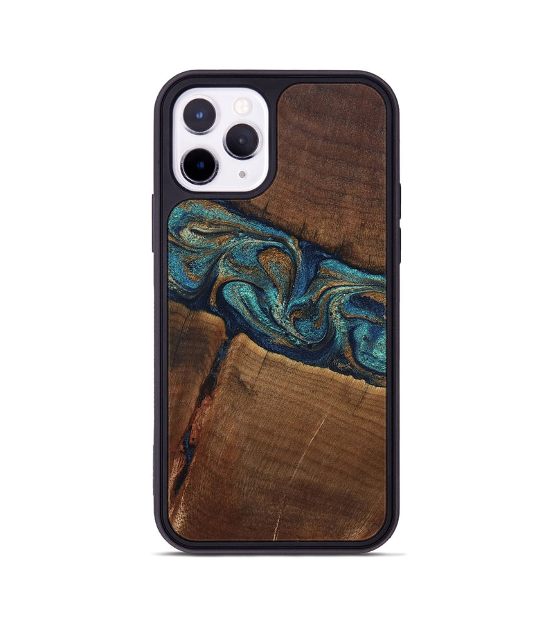 iPhone 11 Pro Wood Phone Case - Jerrod (Teal & Gold, 829409)