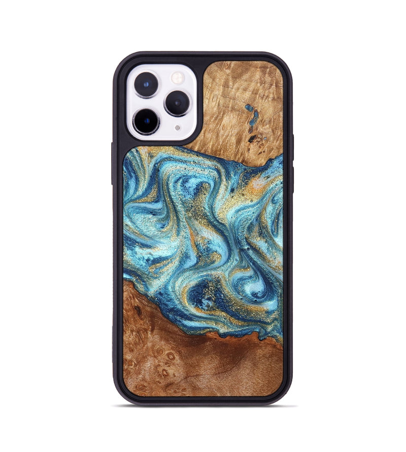 iPhone 11 Pro Wood Phone Case - Doug (Teal & Gold, 829410)