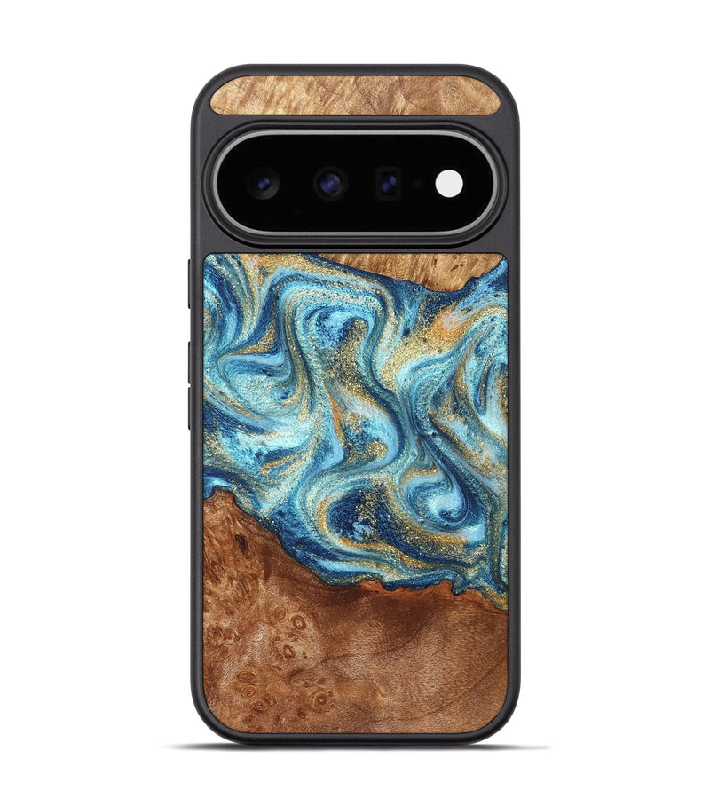 Pixel 11 Pro Wood Phone Case - Doug (Teal & Gold, 829410)
