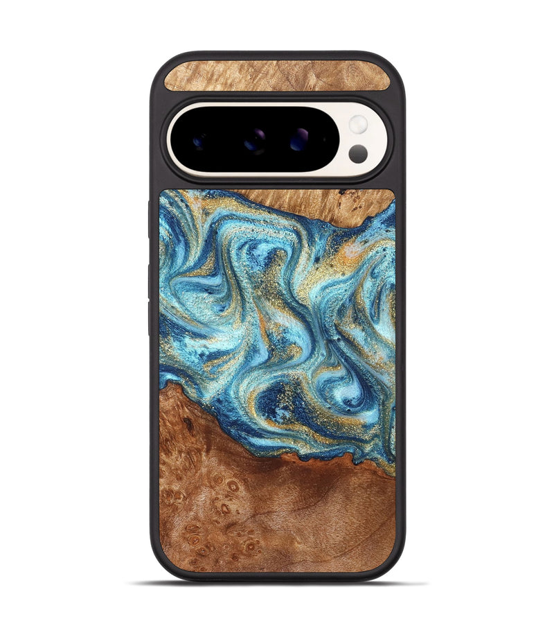 Pixel 9 Wood Phone Case - Doug (Teal & Gold, 829410)