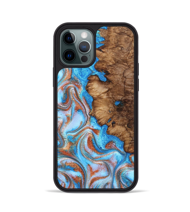 iPhone 12 Pro Wood Phone Case - Sheldon (Teal & Gold, 829412)