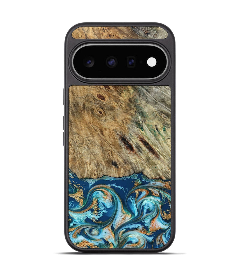 Pixel 11 Wood Phone Case - Efrain (Teal & Gold, 829415)
