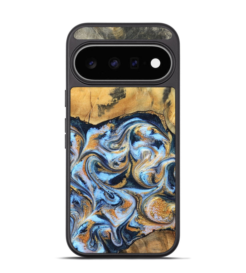 Pixel 11 Wood Phone Case - Ellen (Teal & Gold, 829416)