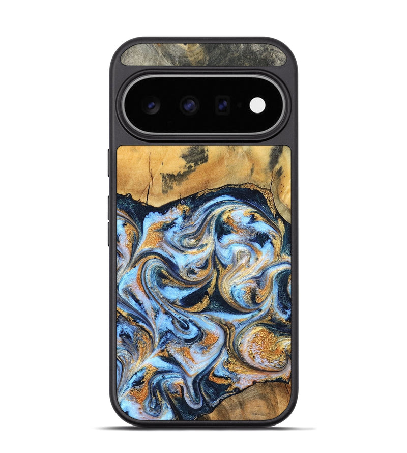 Pixel 11 Pro Wood Phone Case - Ellen (Teal & Gold, 829416)