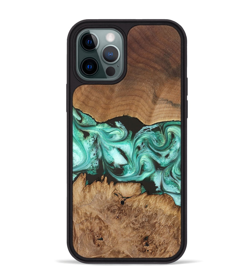 iPhone 12 Pro Max Wood Phone Case - Jamir (Green, 829420)