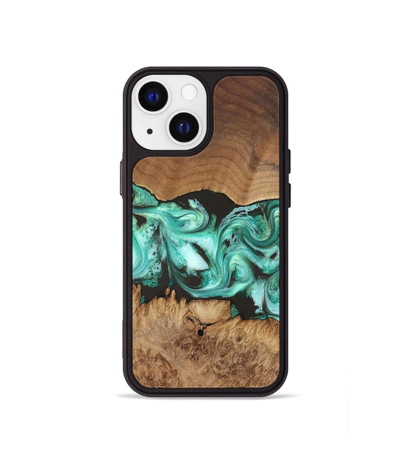 iPhone 13 mini Wood Phone Case - Jamir (Green, 829420)