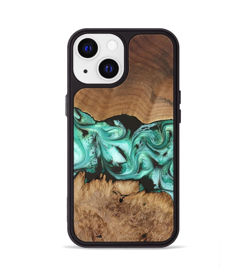 iPhone 13 Wood Phone Case - Jamir (Green, 829420)