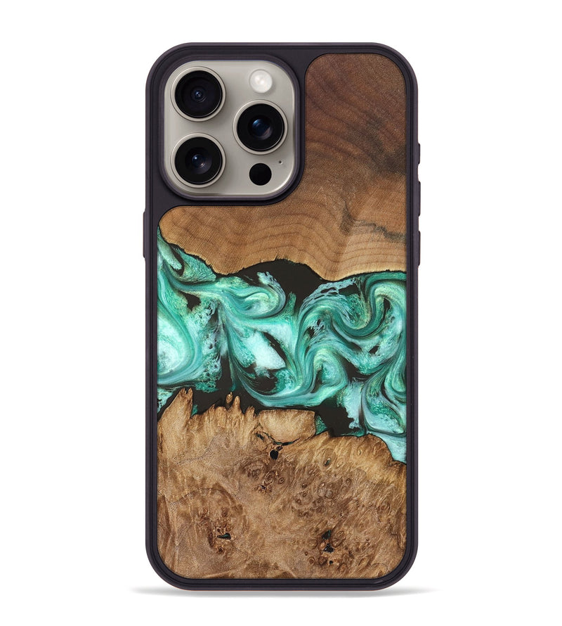 iPhone 15 Pro Max Wood Phone Case - Jamir (Green, 829420)