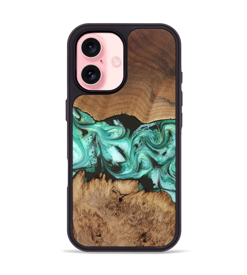 iPhone 16 Wood Phone Case - Jamir (Green, 829420)