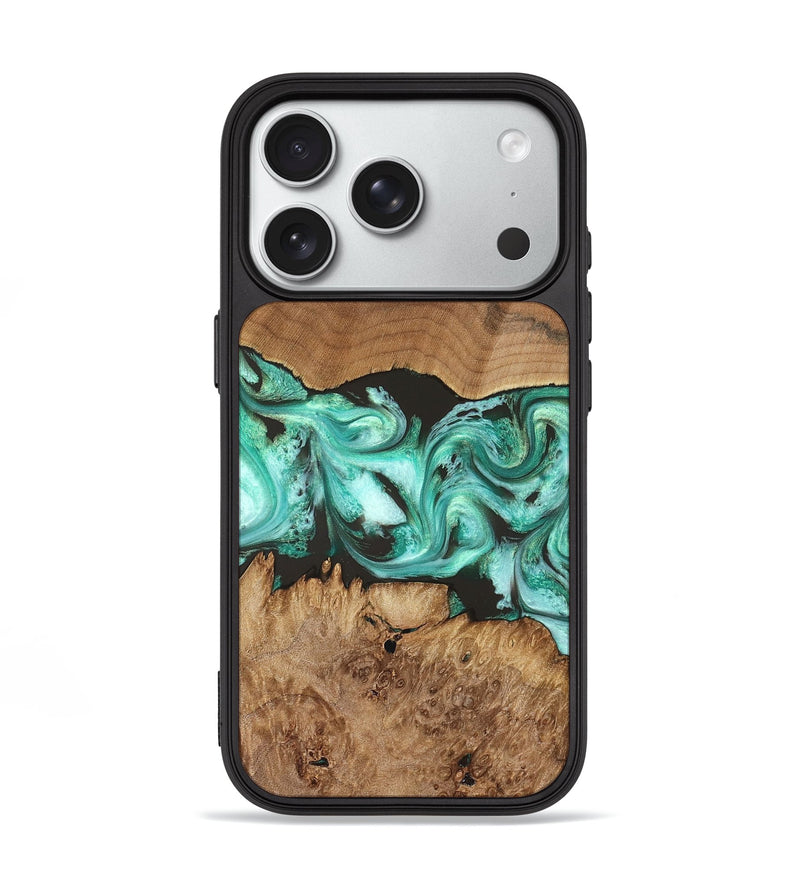 iPhone 18 Pro Wood Phone Case - Jamir (Green, 829420)