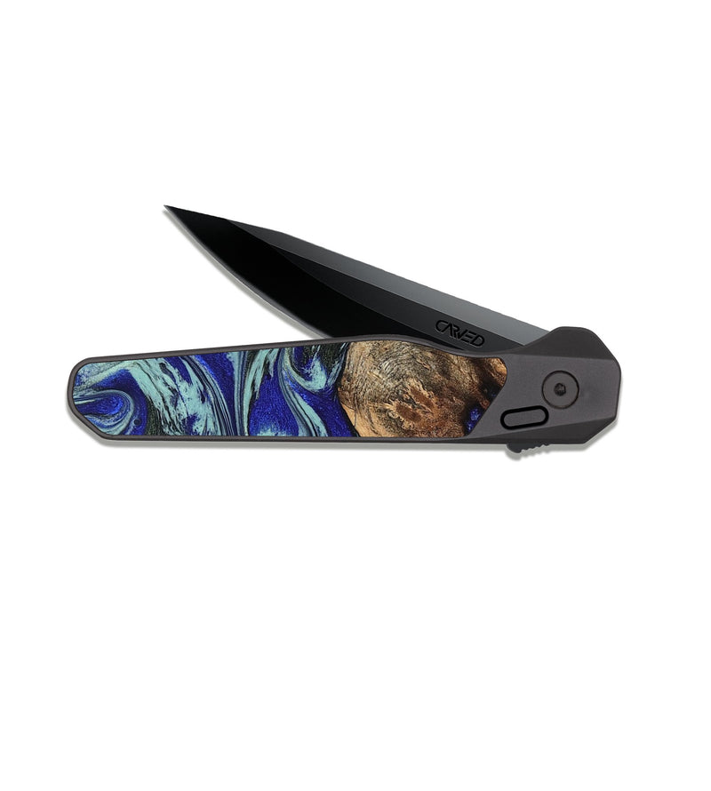 EDC Dark Slate Wood Pocket Knife - Jairo (Blue, 829422)