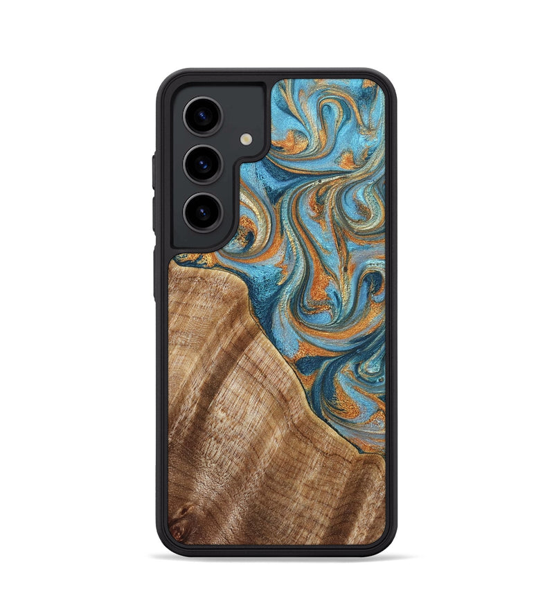 Galaxy S24 Wood Phone Case - Marylou (Teal & Gold, 829445)