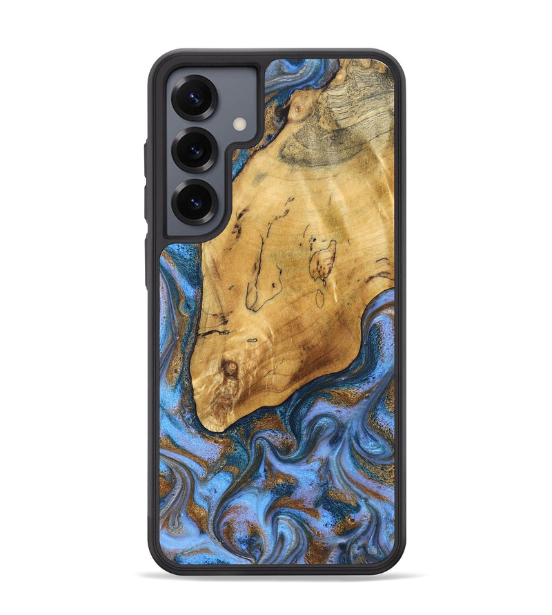Galaxy S25 Plus Wood Phone Case - Tristen (Teal & Gold, 829446)
