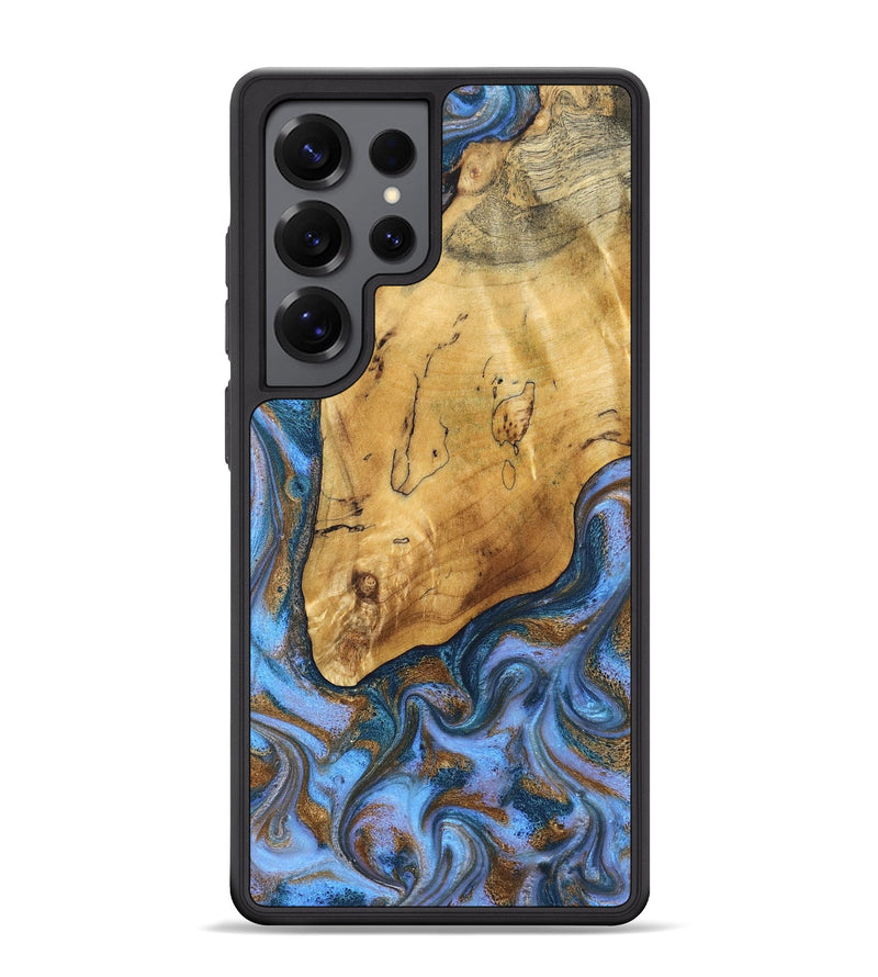 Galaxy S25 Ultra Wood Phone Case - Tristen (Teal & Gold, 829446)