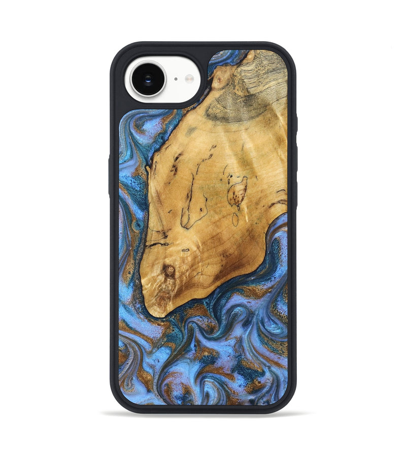 iPhone 17e Wood Phone Case - Tristen (Teal & Gold, 829446)