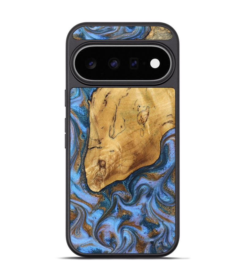 Pixel 11 Pro Wood Phone Case - Tristen (Teal & Gold, 829446)