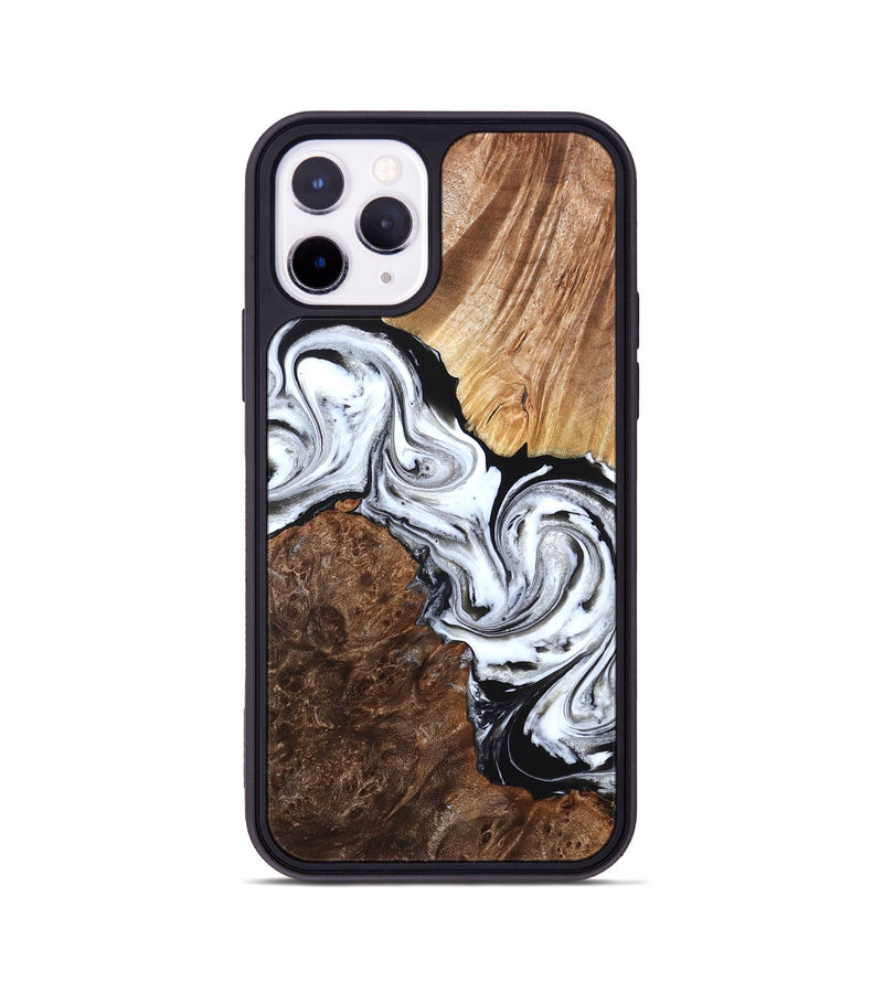 iPhone 11 Pro Wood Phone Case - Lue (Black & White, 829448)