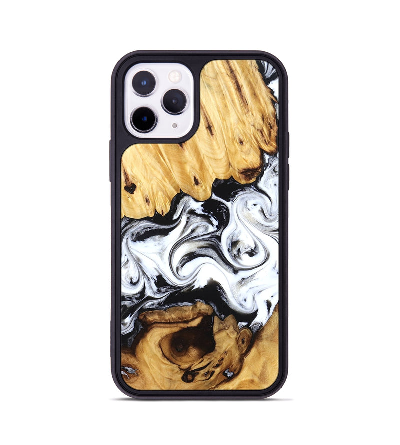 iPhone 11 Pro Wood Phone Case - Orrin (Black & White, 829449)