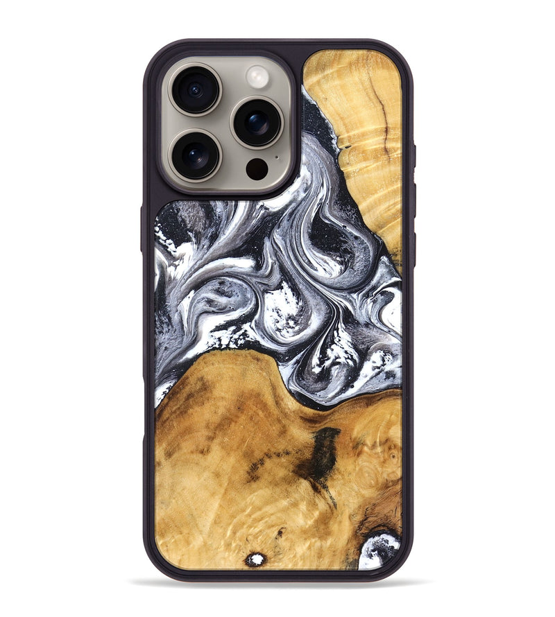 iPhone 16 Pro Max Wood Phone Case - Alexis (Black & White, 829453)