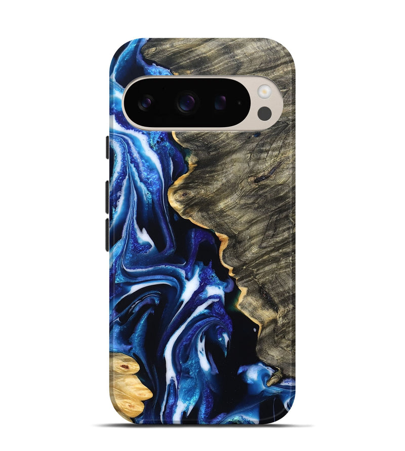 Pixel 9 Wood Live Edge Phone Case - Corbin (Blue, 829455)