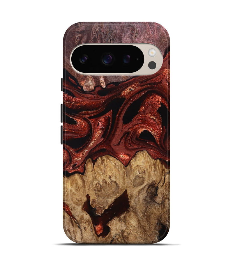 Pixel 9 Wood Live Edge Phone Case - Freyja (Red, 829456)
