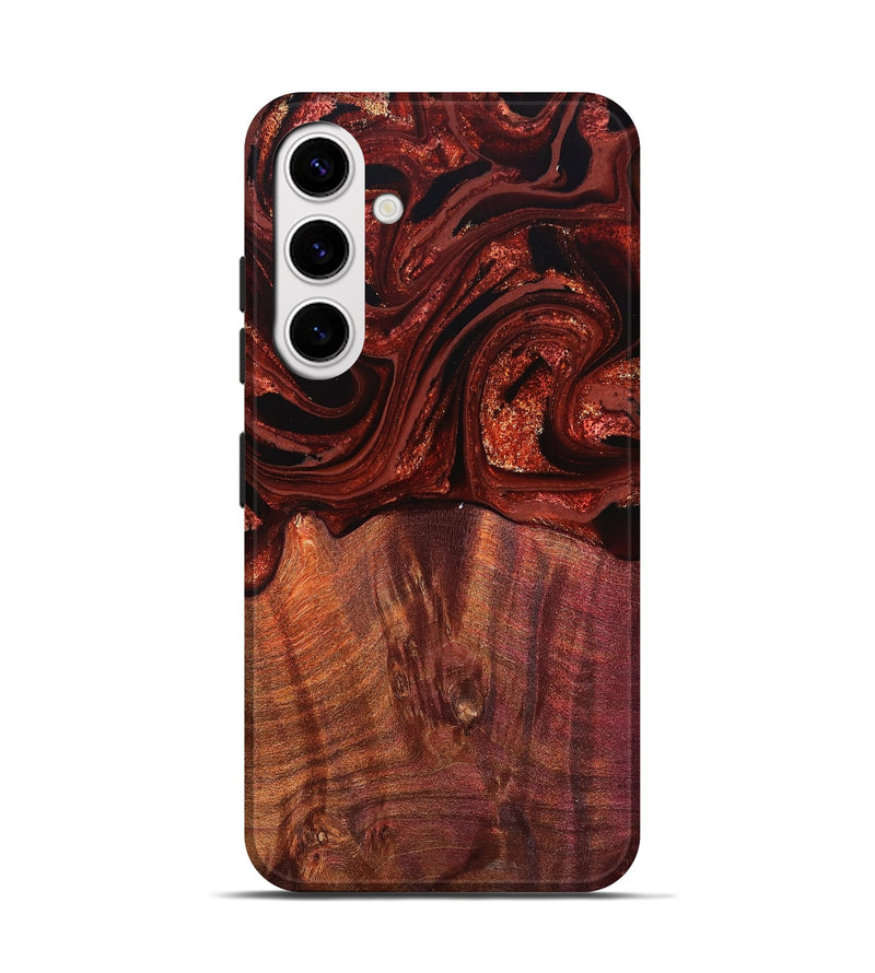 Galaxy S25 Wood Live Edge Phone Case - Xyla (Red, 829459)