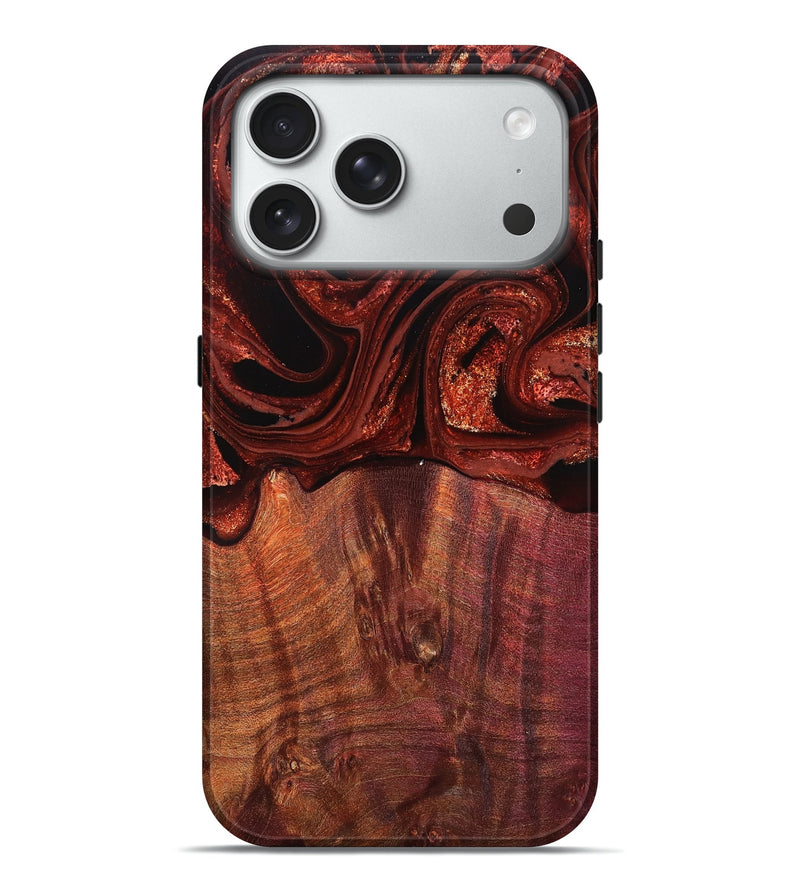 iPhone 18 Pro Max Wood Live Edge Phone Case - Xyla (Red, 829459)