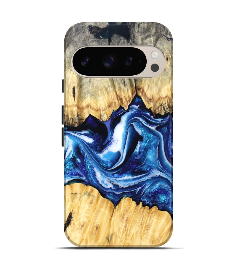 Pixel 10 Pro Wood Live Edge Phone Case - Zeke (Blue, 829462)