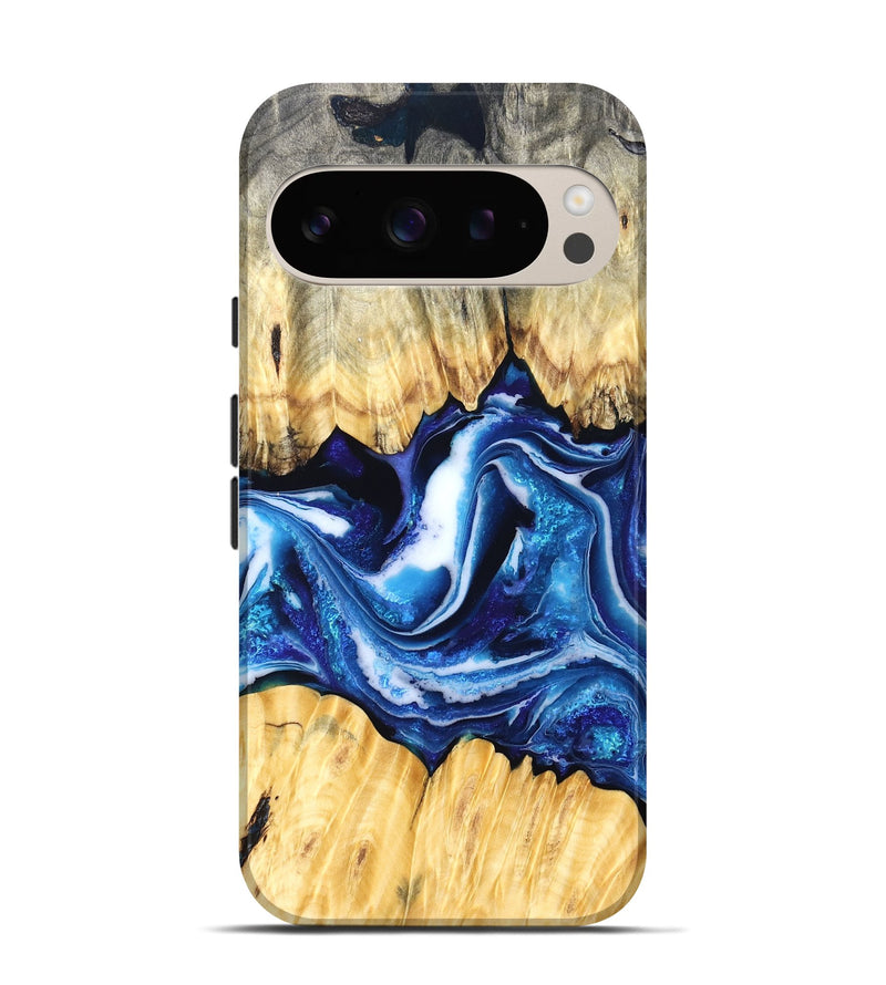 Pixel 9 Wood Live Edge Phone Case - Zeke (Blue, 829462)