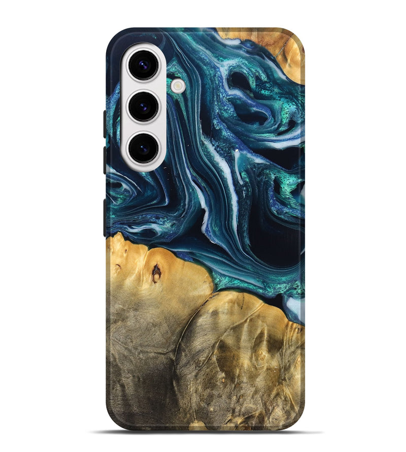 Galaxy S25 Plus Wood Live Edge Phone Case - Trish (Blue, 829467)