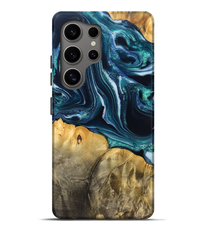 Galaxy S25 Ultra Wood Live Edge Phone Case - Trish (Blue, 829467)