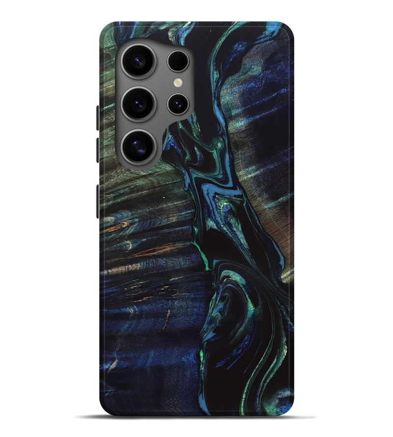 Galaxy S25 Ultra Wood Live Edge Phone Case - Billye (Blue, 829479)