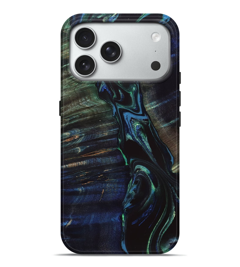iPhone 18 Pro Max Wood Live Edge Phone Case - Billye (Blue, 829479)