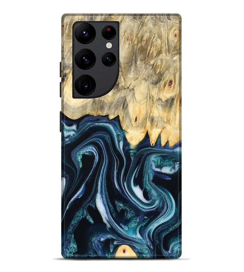 Galaxy S22 Ultra Wood Live Edge Phone Case - Esta (Blue, 829480)